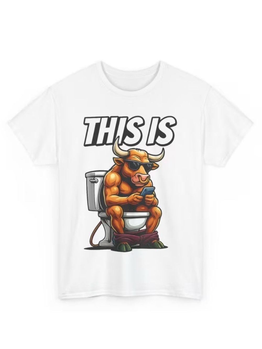 Graphic Bull Toilet Tee - White